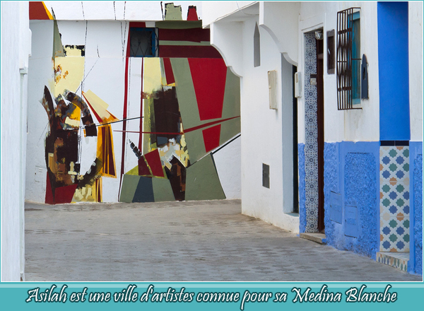 Asilah is a City of artists known for its while medina